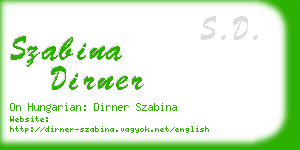 szabina dirner business card